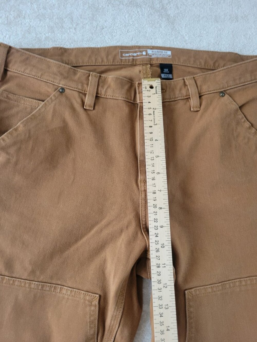 Carhartt Rugged Flex Relaxed Fit Twill Double Front Work Pant 16W Tan Womens - Picture 8 of 16